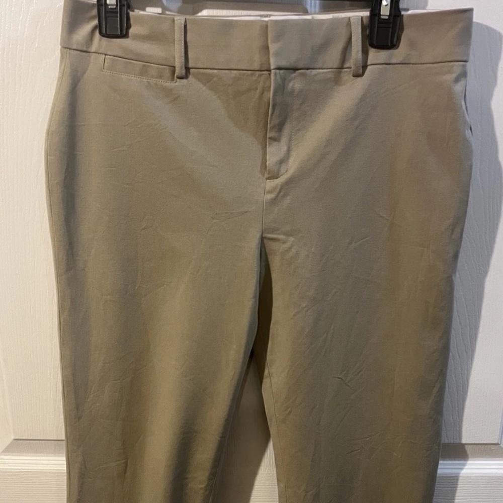 Crown & Ivy Women’s Pants khaki Cary Style Straight Ankle Stretch Size 8